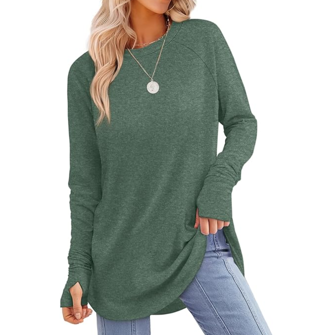 Women's Thumbhole Long Sleeve Tunic Top