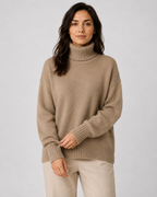 Women's Turtleneck Knitted Jumper – Relaxed Fit