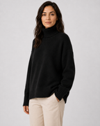Women's Turtleneck Knitted Jumper – Relaxed Fit