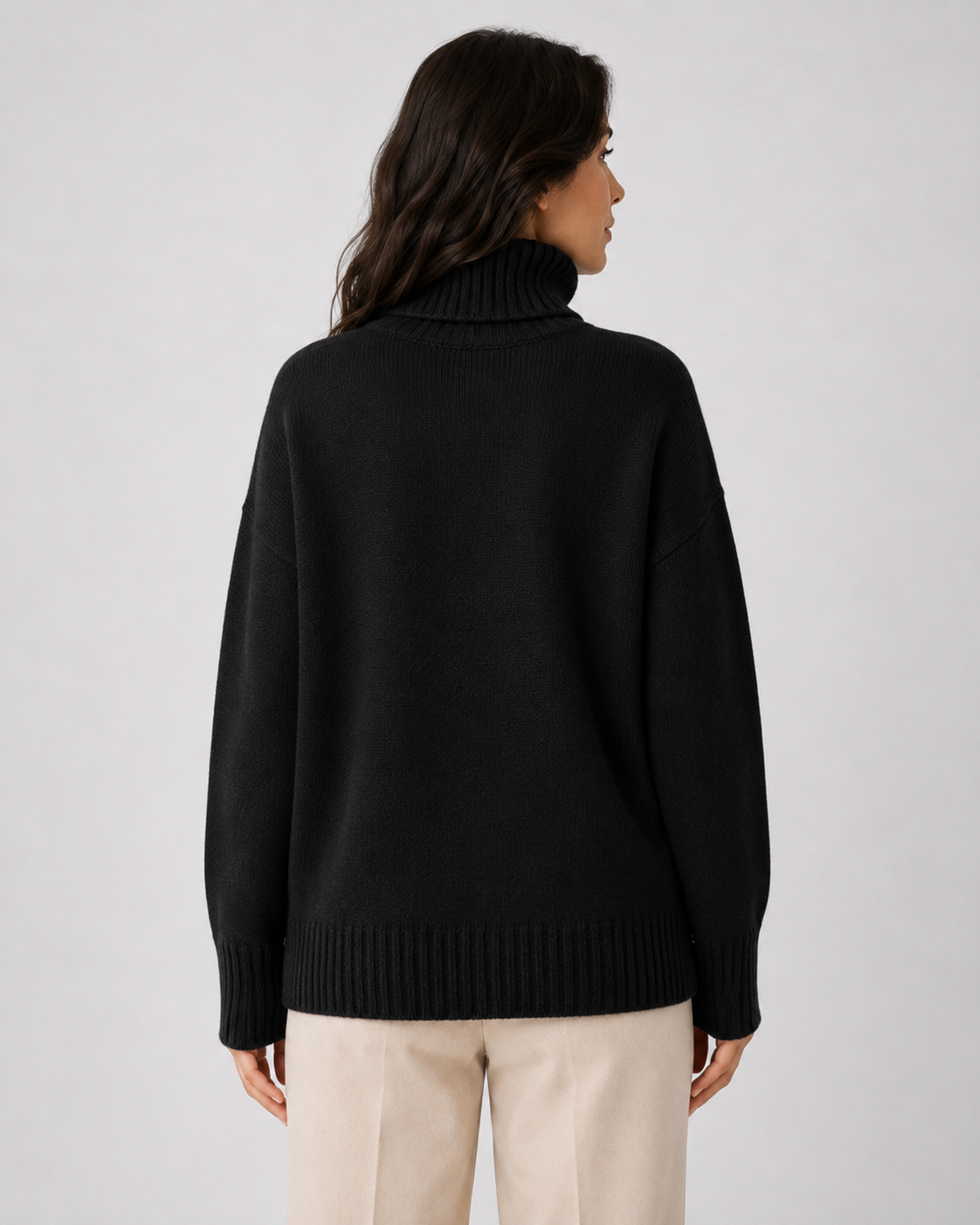 Women's Turtleneck Knitted Jumper – Relaxed Fit