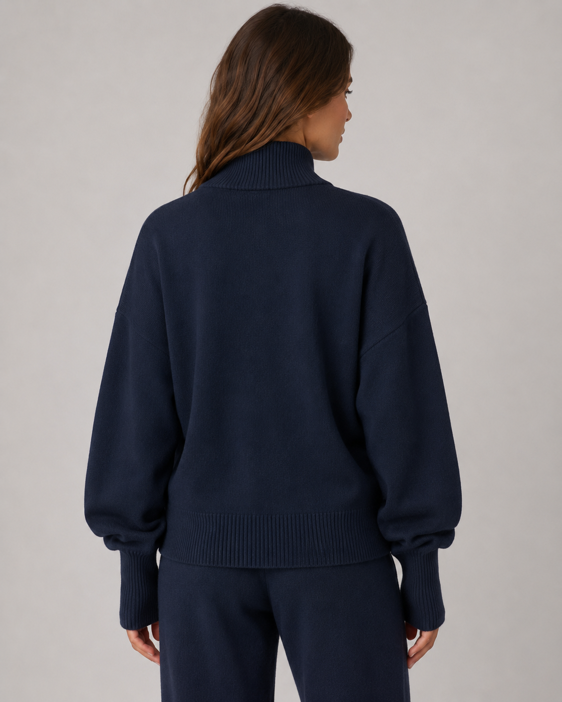 Women's Two-Way Zip Knit Cardigan – Funnel Neck