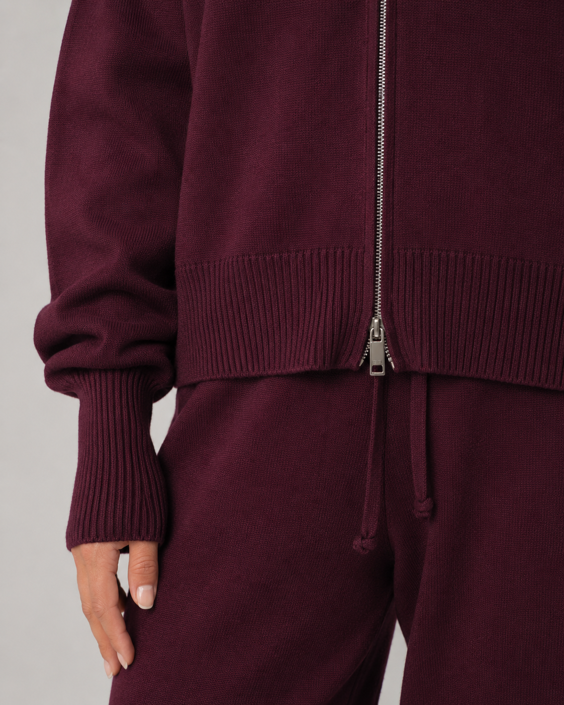 Women's Two-Way Zip Knit Cardigan – Funnel Neck