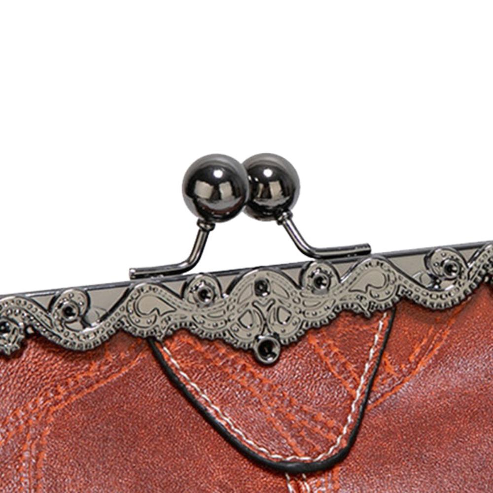 Women's Vintage Look Kiss Lock Handbag – Framed Top Handle Crossbody Bag