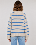 Women's Wide Collar Striped Knit Jumper – Relaxed Fit