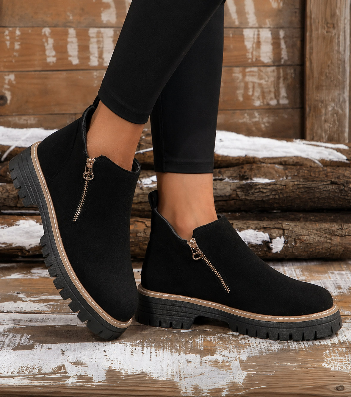 Kacob | Women's Wide Fit Side Zip Ankle Boots – Everyday Autumn Boots