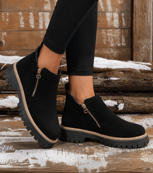 Kacob | Women's Wide Fit Side Zip Ankle Boots – Everyday Autumn Boots