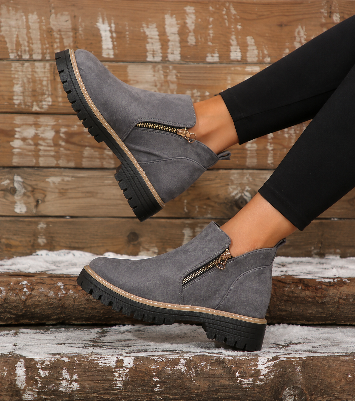 Kacob | Women's Wide Fit Side Zip Ankle Boots – Everyday Autumn Boots