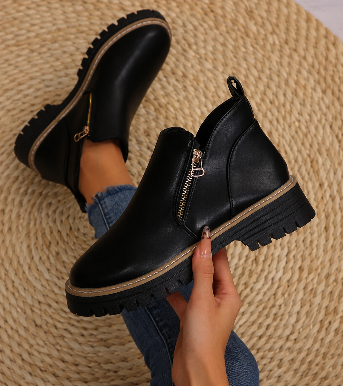 Kacob | Women's Wide Fit Side Zip Ankle Boots – Everyday Autumn Boots