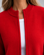 Women's Zip-Through Knit Cardigan with Patch Pockets